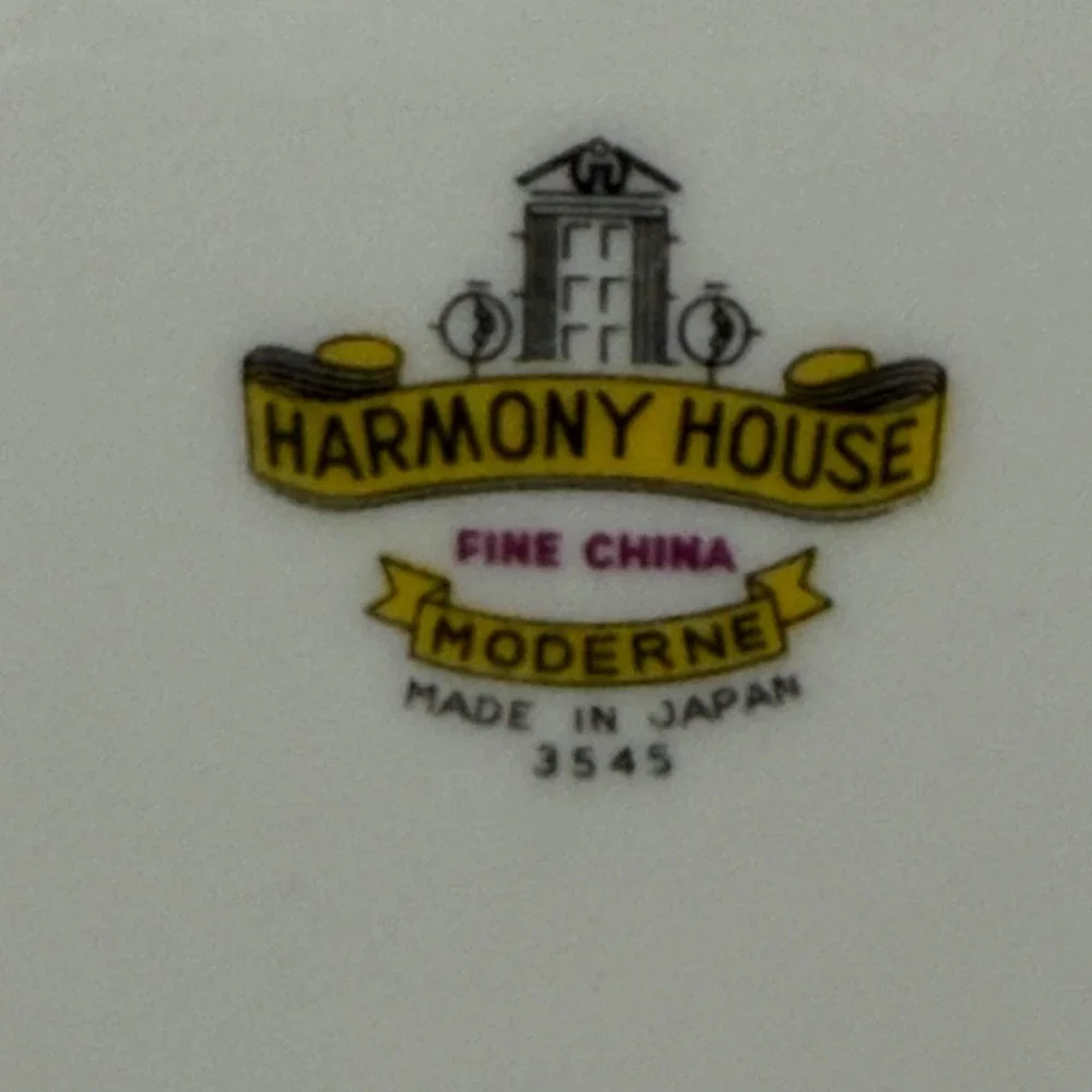 Harmony House Moderne 3545 Fine China Oval Vegetable Bowls Platinum Trim Set 2